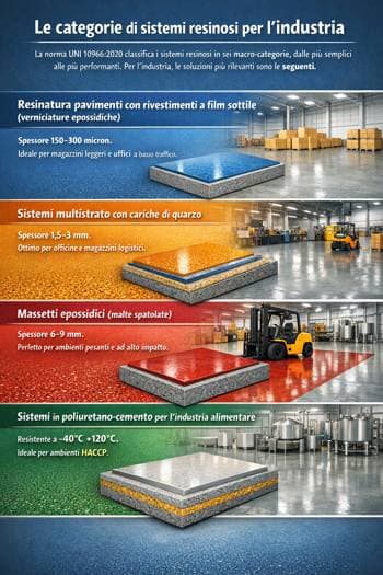 categorie di sistemi resinosi per l'industria