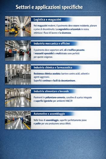 resina settore industriale pavimenti infografica