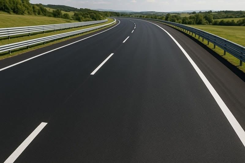 immagine strada realizzata con asfalto con grafene
